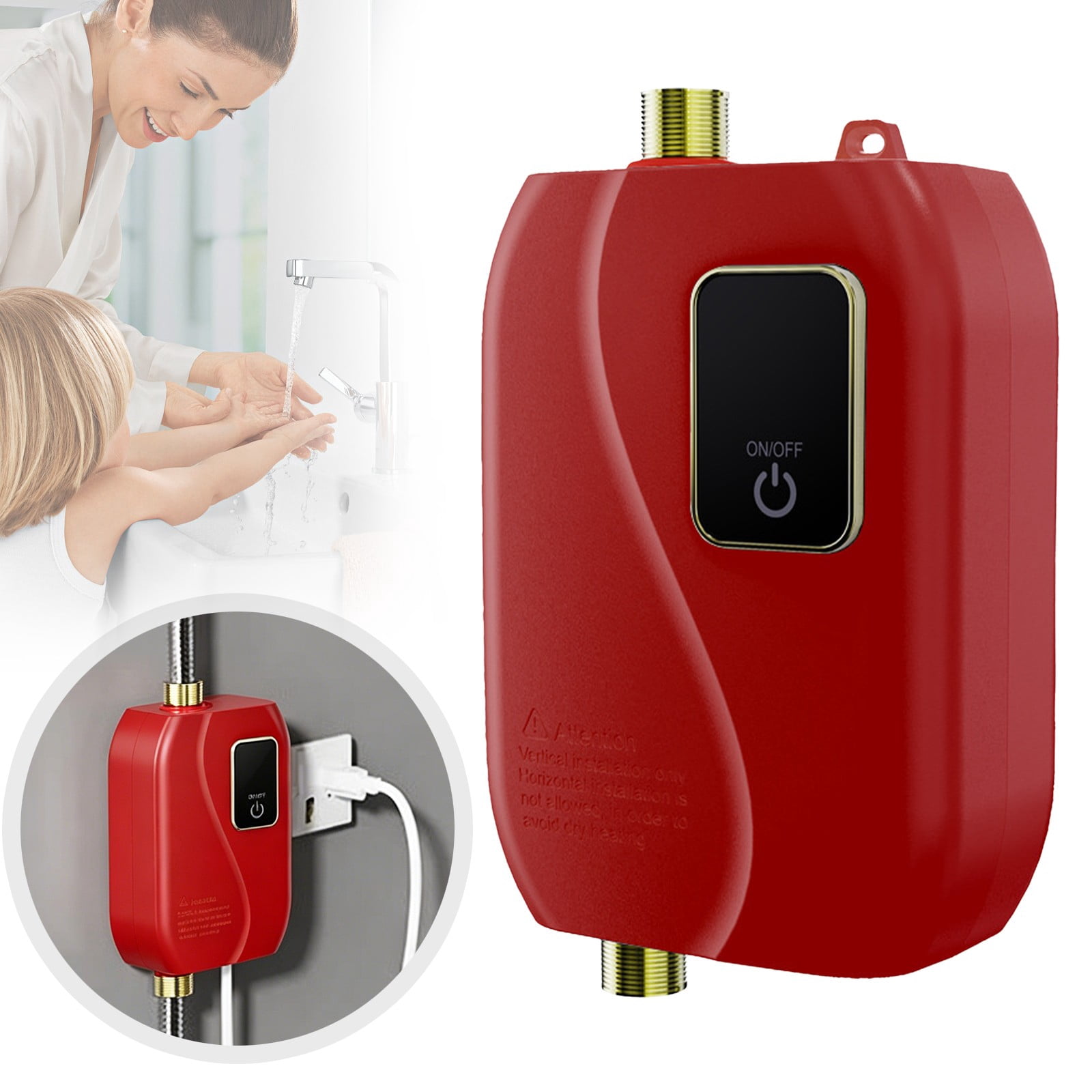 110V 3000W Tankless Water Heater Cozival Instant Hot Water Heater with Digital Display - on Demand Heating Saves Energy - No Standing Water, No Rust - Perfect for Rv, Kitchen, Bathroom & Small Cabins