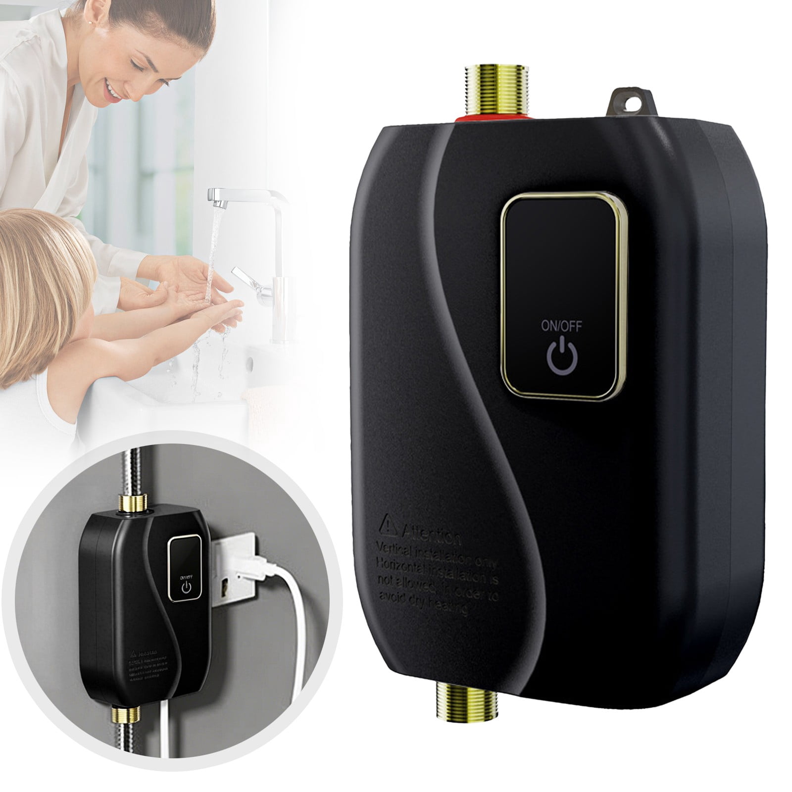 110V 3000W Tankless Water Heater Cozival Instant Hot Water Heater with Digital Display - on Demand Heating Saves Energy - No Standing Water, No Rust - Perfect for Rv, Kitchen, Bathroom & Small Cabins