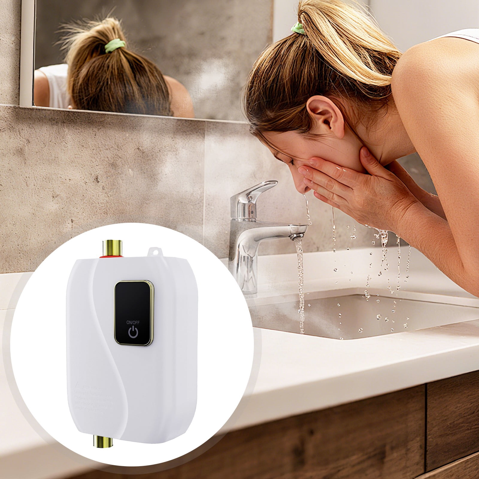 110V 3000W Tankless Water Heater Cozival Instant Hot Water Heater with Digital Display - on Demand Heating Saves Energy - No Standing Water, No Rust - Perfect for Rv, Kitchen, Bathroom & Small Cabins
