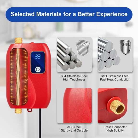 110V 3000W Under Sink On Demand Instant Hot Water Heater for Kitchen Water, Daily Washing, Bars, Schools, Hospitals, Communities, Hair Salons