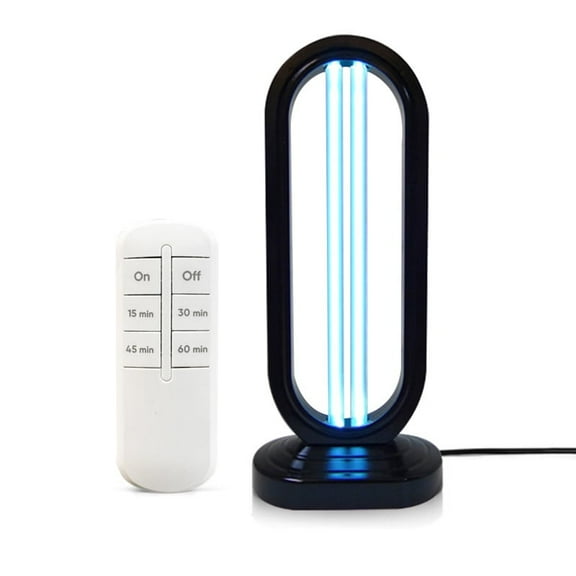 110V 38w Vertical UV Cleaning Lamp with Ozone,with Timer Function 15/30/45/60 minutes,for Bed Bugs and Dust Mites,with Remote Control,1pcs,Black