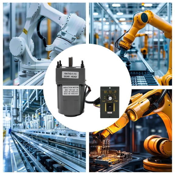 110V 40W AC Geared Motor Electric+Variable Speed Reduction Controller 90 RPM 1:15 Warm