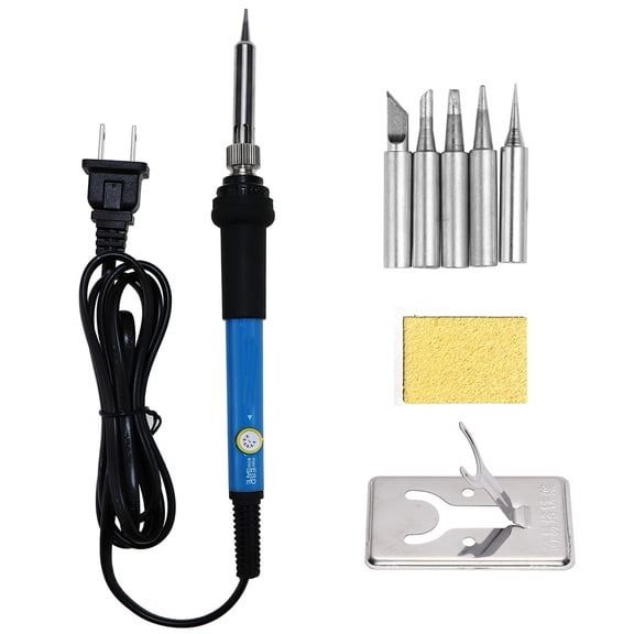 110V 60W Adjustable Temperature Electric Soldering Iron Welding Rework Repair Tool With 5pcs Solder Tip US Plug