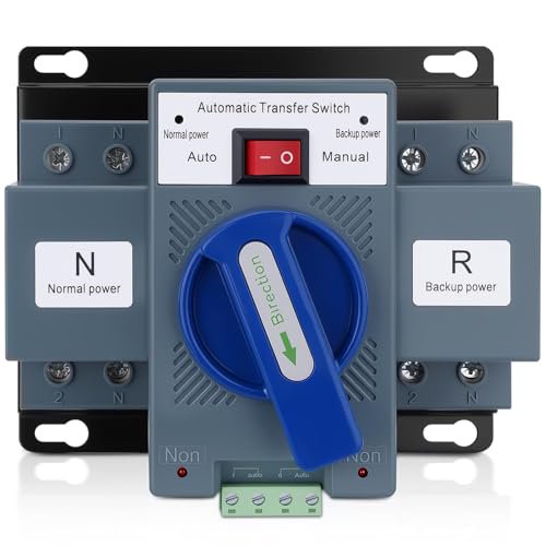 110V 63A 2P Dual Power Automatic Transfer Switch, Dual Power Generator Changeover Switch, Automatic & Manual Conversion Options, ATS, 50/60HZ AC-33iB$$Garden & Patio