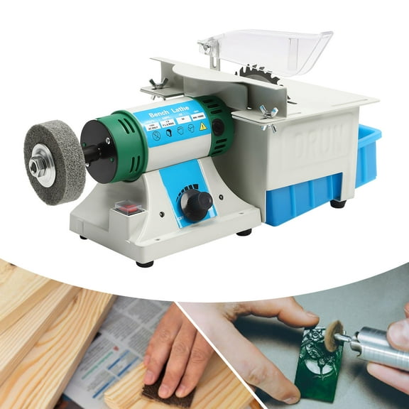 110V 750W Desktop Multi-Function Grinder Gem Cutting Machine Jewelry Rock Polishing Buffer Bench Lathe Table Saw Polisher for Grinding Polishing Drilling