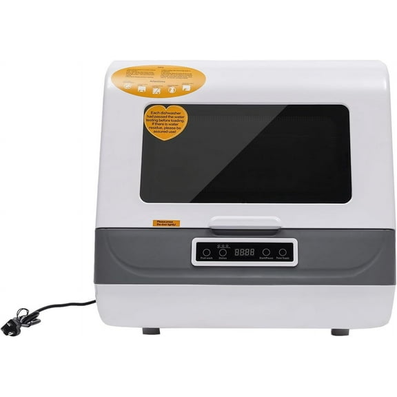 110V 800W Countertop Dishwasher w/360°Spray, 3 Wash Programs Portable Dishwasher w/Strong Air-Dry System, Automatic Dishwasher for Kitchen, Office, RV, 12-20 Tablewares (17.72 * 15.75 * 17.3in-white)