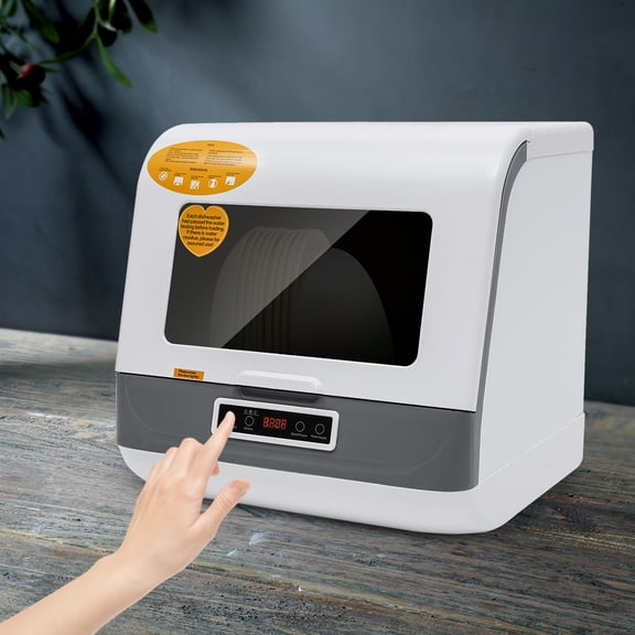 110V 800W Countertop Dishwasher with 3 Wash Modes ,Stainless Steel Portable Mini Dishwasher,Space-Saving,Ideal for Small Kitchens & RVs