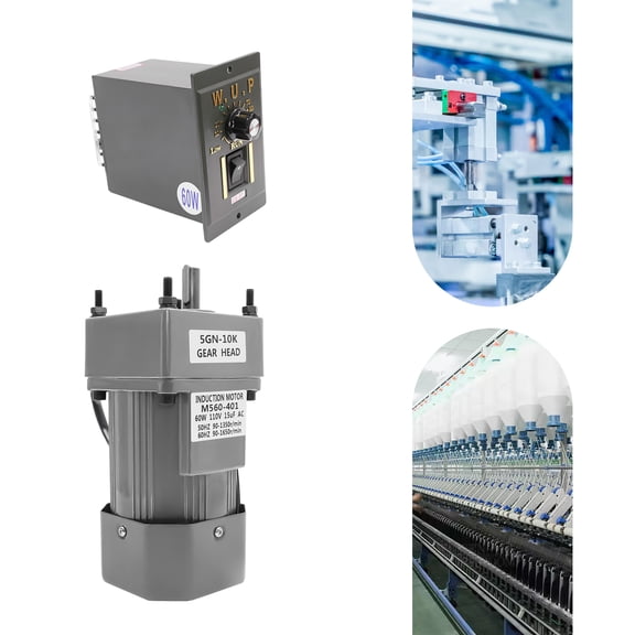 110V AC Gear Motor with Speed Controller, High Torque and Reversible Function - Efficient Motor for Various Applications
