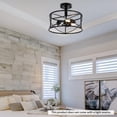 thumbnail image 1 of 110V Caged Chandelier Semi-Flush Mount Kitchen Farmhouse Ceiling Light Fixture for Kitchen, Living Room, 1 of 20