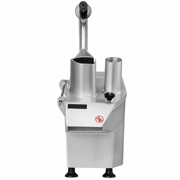 110V Commercial Food Processor, 550W Vegetable Slicer, 2 Feeding Holes, Stainless Steel, 6-Blade Cutter