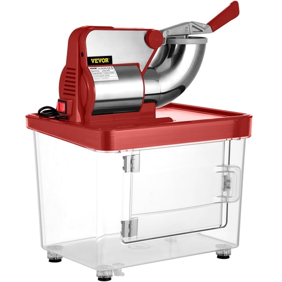 110V Commercial Ice Shaving Machine, 300W Dual Blade Ice Crusher, ETL Approved 440LBS/H Stainless Steel Snow Cone Maker with Safety Switch