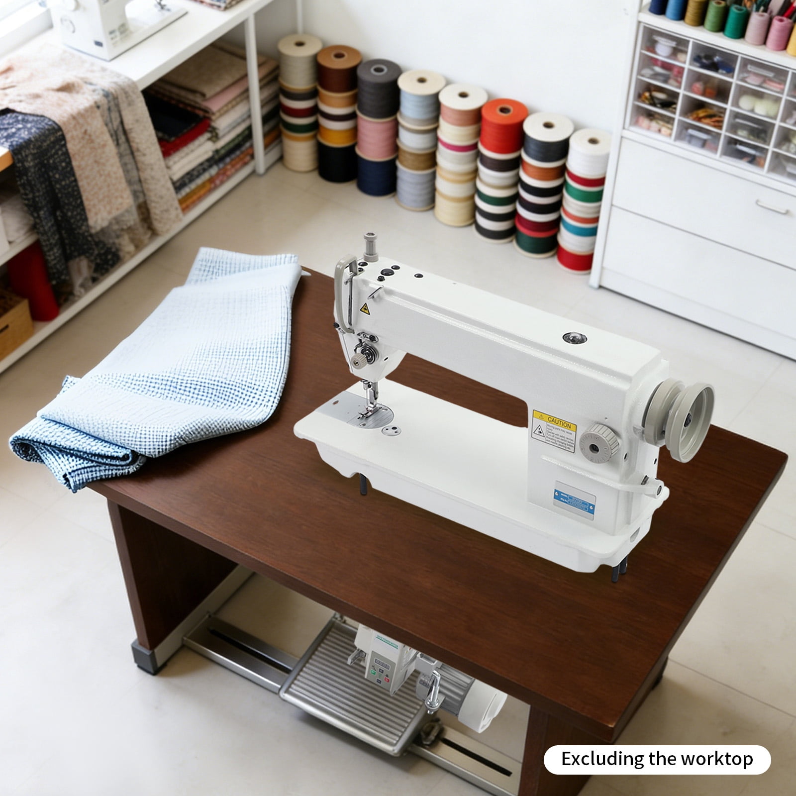 110V Commercial Sewing Machine with Motor Industrial Upholstery Sewing 550W