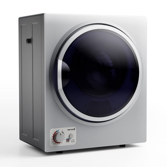 Electric Portable Clothes Dryer 110V, Stainless Steel Tub Compact Design, 4 Drying Modes for Fast Efficient Laundry, Ideal for Small Spaces, Silver