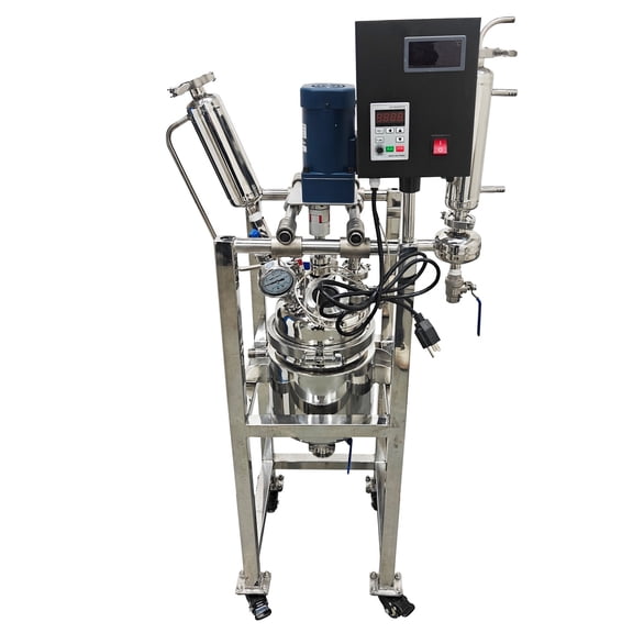 110V Double-layer 316 Stainless Steel Reaction Kettle Reactor 3L Lab Jacketed Glass Reactor