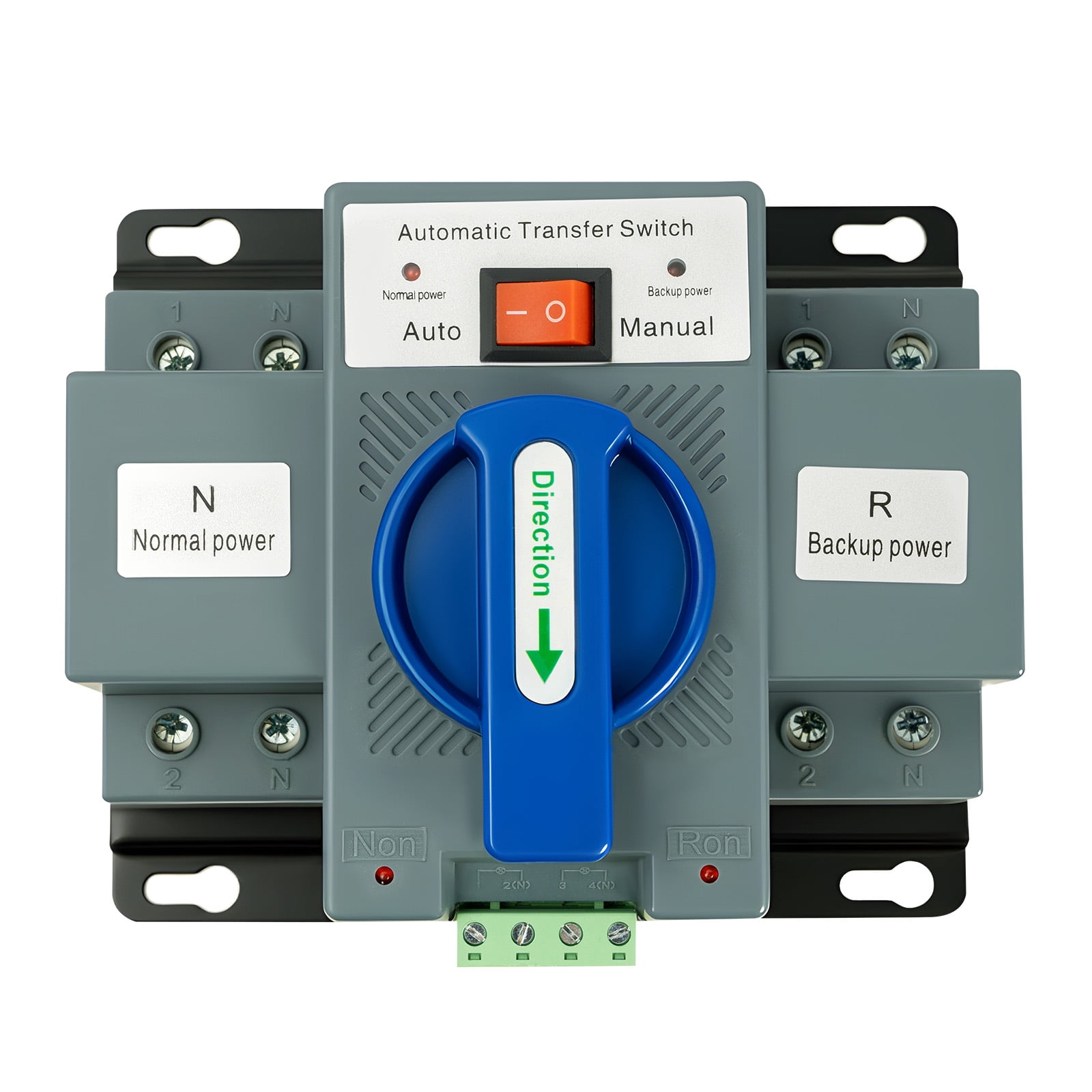 110V Dual Power Automatic Transfer Switch Dual Power Generator Changeover Switch 50HZ/60HZ (2P 63A Blue)