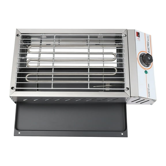 110V Electric BBQ Grill - 1800W Stainless Steel Rectangular Countertop Barbecue Griller for Indoor Cooking