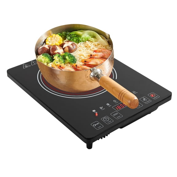 110V Electric Ceramic Cooktop, 24 inch Hot Plate Ceramic Cooktop, Portable Countertop Burner, 1800W Countertop Burner, Child Safety Lock, Sensor Touch Control, for Flat-bottomed Kitchenware