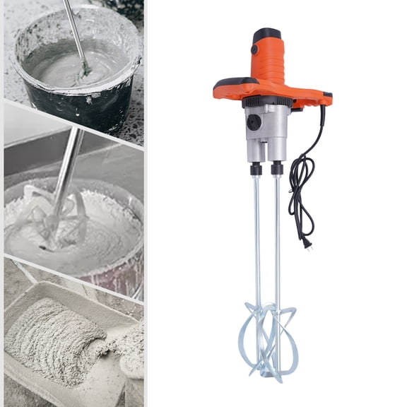 110V Electric Concrete Mixer Portable Cement Mixer 2 Gears Adjustable Speed Handheld for Cement, Putty
