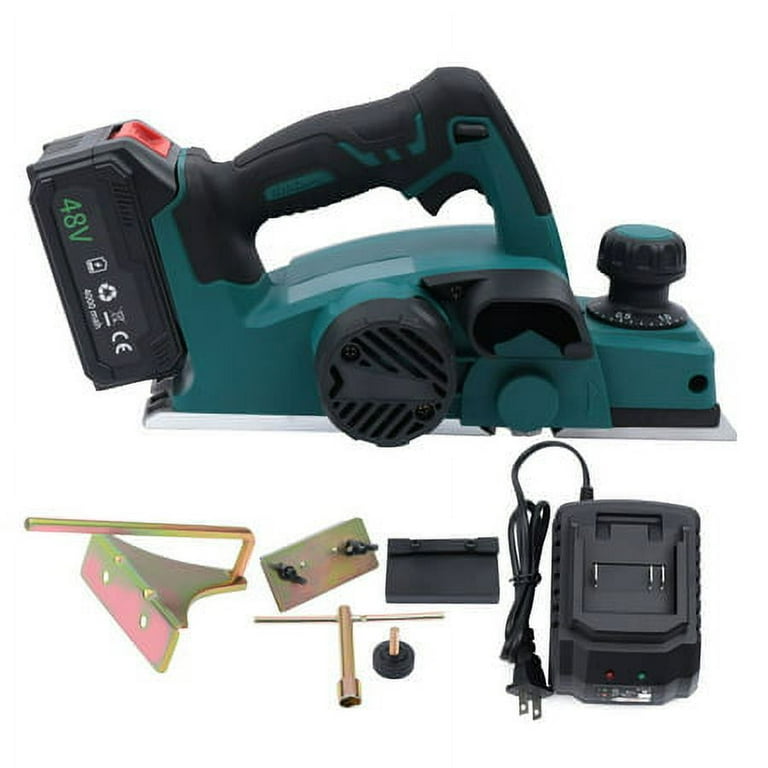 110V Electric Cordless Planer TOOL SET with Lithium Ion Battery Charger Multifunctional Lithium Wood Planers Durable V shaped Slot Cordless Planer Kit Walmart