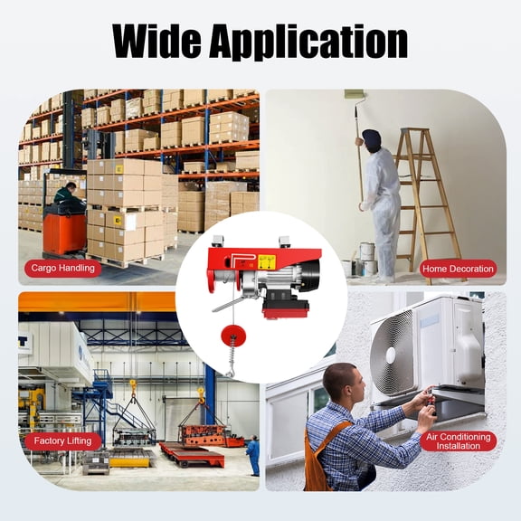 110V Electric Hoist with Wired/Wireless Control, 20% Work Rate & Heat Dissipation Design, Essential for Barns, Lofts, Ceiling Installations