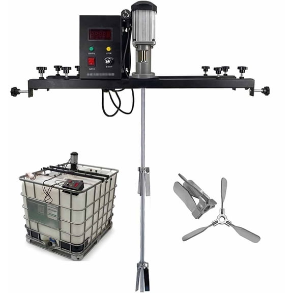 110V Electric IBC Tote Mixer - for 275 gallon/1000L IBC, 16" Folding Impeller, Adjustable Speed 1000 RPM