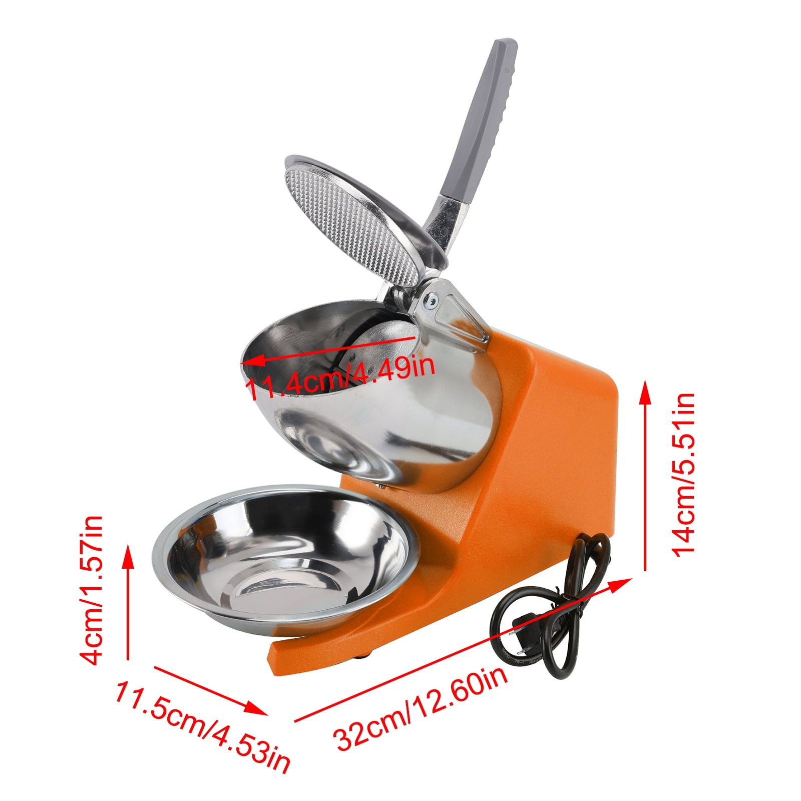 110V Electric Ice Crusher Machine Ice Shaver Shaved Ice Snow Cone Maker 500W