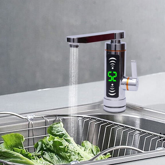 110V Electric Instant Hot Water Heater Shower Kitchen Tap Faucet Digital Display
