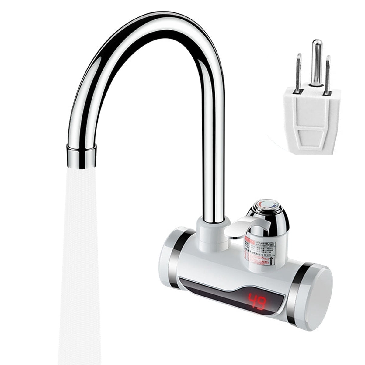 110V Electric Instant Tankless Water Heater - Fast Heating Faucet for Kitchen and Bathroom,Side Inflow Model