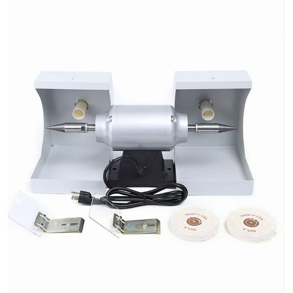 110V Electric Polisher,Electric Lab Dual Polishing Machine Lathe Buffing Jewelry Grinder for Jewelry Polishing Burnishing Casting (550W, 3000RPM)
