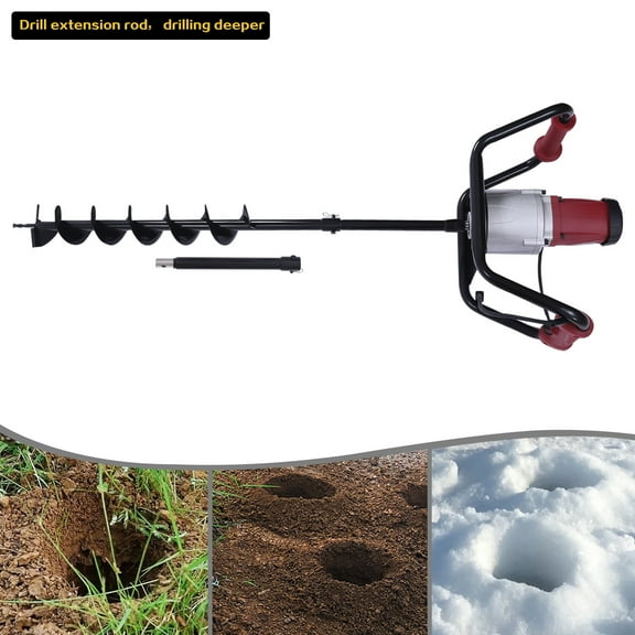 110V Electric Post Hole Digger Machine Garden Post Hole Digger 1.5KW for Fast Drilling Into The Soil