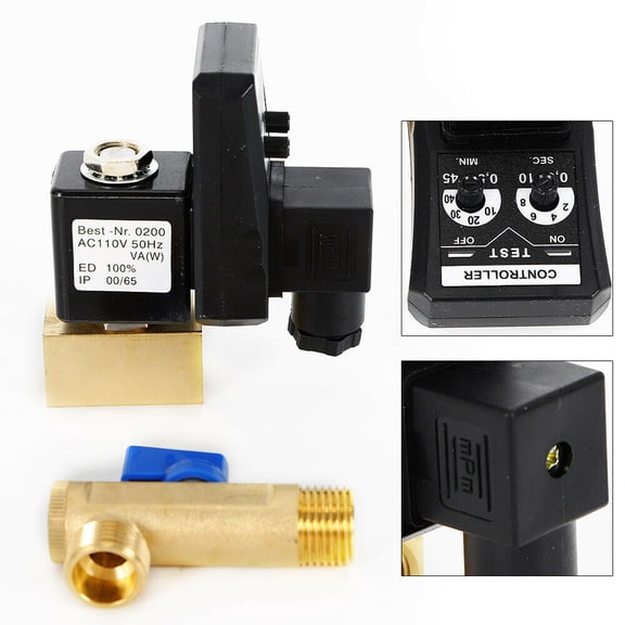 110V Electronic Timed Air Compressor Tank Automatic Water Moisture Drain Valve 1/2" Fission Drainage
