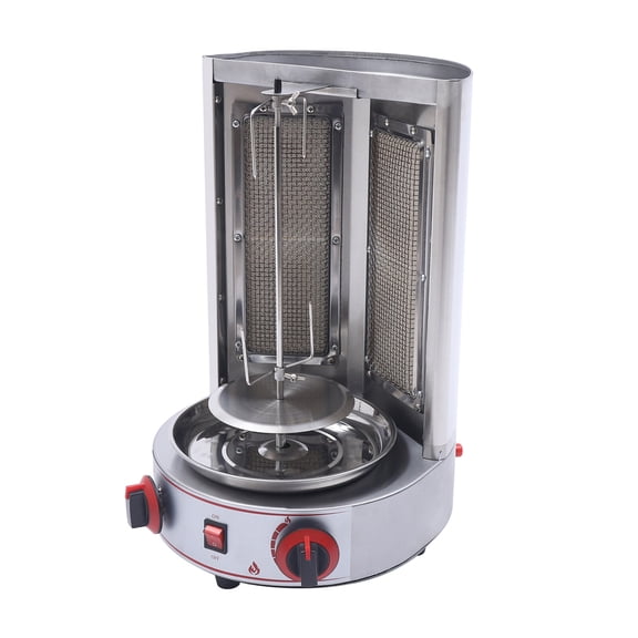 110V Gas Shawarma Grill Stainless Steel 8kg Capacity Countertop Free-standing for Restaurant Home