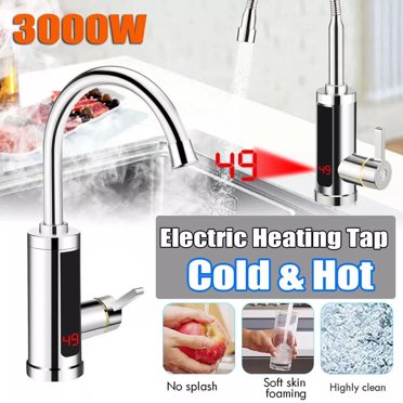 GERsome 110V Hot Water Heater Faucet Instant Tankless Water Heater Electric Kitchen Bathroom Fast Heating Tap Water Faucet With LED Digital Display