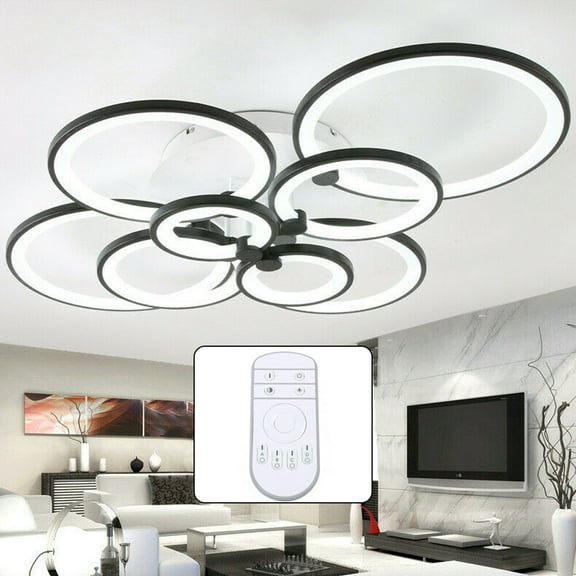 110V Indoor Modern LED Ceiling Light Pendant Lamp Living Room Dimmable Fixture 8 Hesds