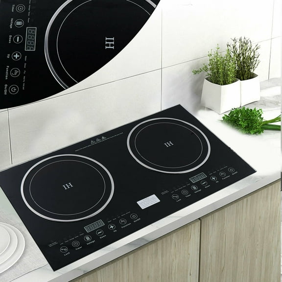 110V Induction Cooktop 2 Burners Electric Hob Cook Top Stove Ceramic Cooktop USA