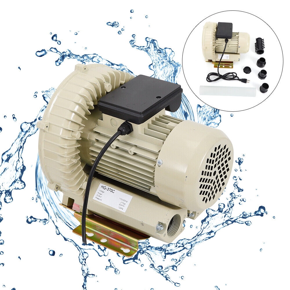 110V Industrial Fish Pond Tank Air Pump Blower Oxygen Aerator 370W 12kpa Durable