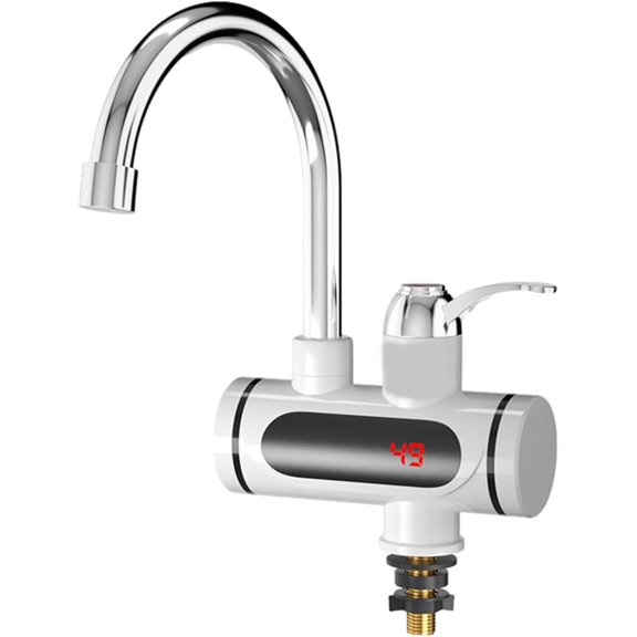 110V Instant Tankless Electric Water Heater Faucet, 360 Rotating Hot Water Faucet with LED Digital Display ,Safety Protection, Fast Heating Tap for Kitchen Bathroom Household Use, Big Under Bend
