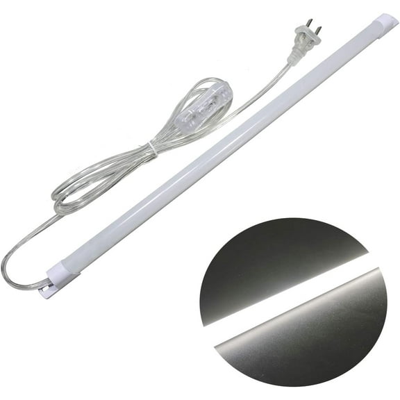 110V LED Under Cabinet Lighting,17inch Strip Light Bar with 6ft Power Cord,Magnetic Installation,Super Slim Counter Light,Reading Desk Lamp for Kitchen/Work Table.(White 6000K)