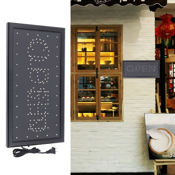 110V LED Sign Light, Open Closed LED Sign, Business LED Sign Board, Shop Bar Neon Lamp, 19*10*1.18in