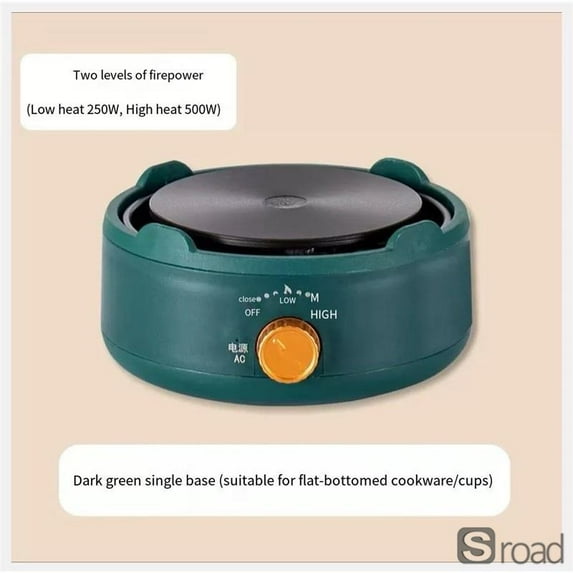 110V Mini Electric Hot Plate, 500W Portable Beverage Warmer For Coffee Tea Milk Soup, Countertop Induction Heating Cooker,Retro green,One Size