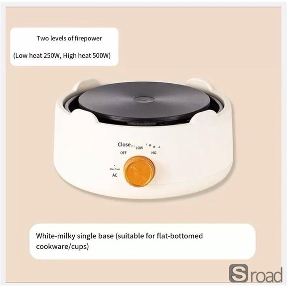 110V Mini Electric Hot Plate, 500W Portable Beverage Warmer For Coffee Tea Milk Soup, Countertop Induction Heating Cooker,White,One Size