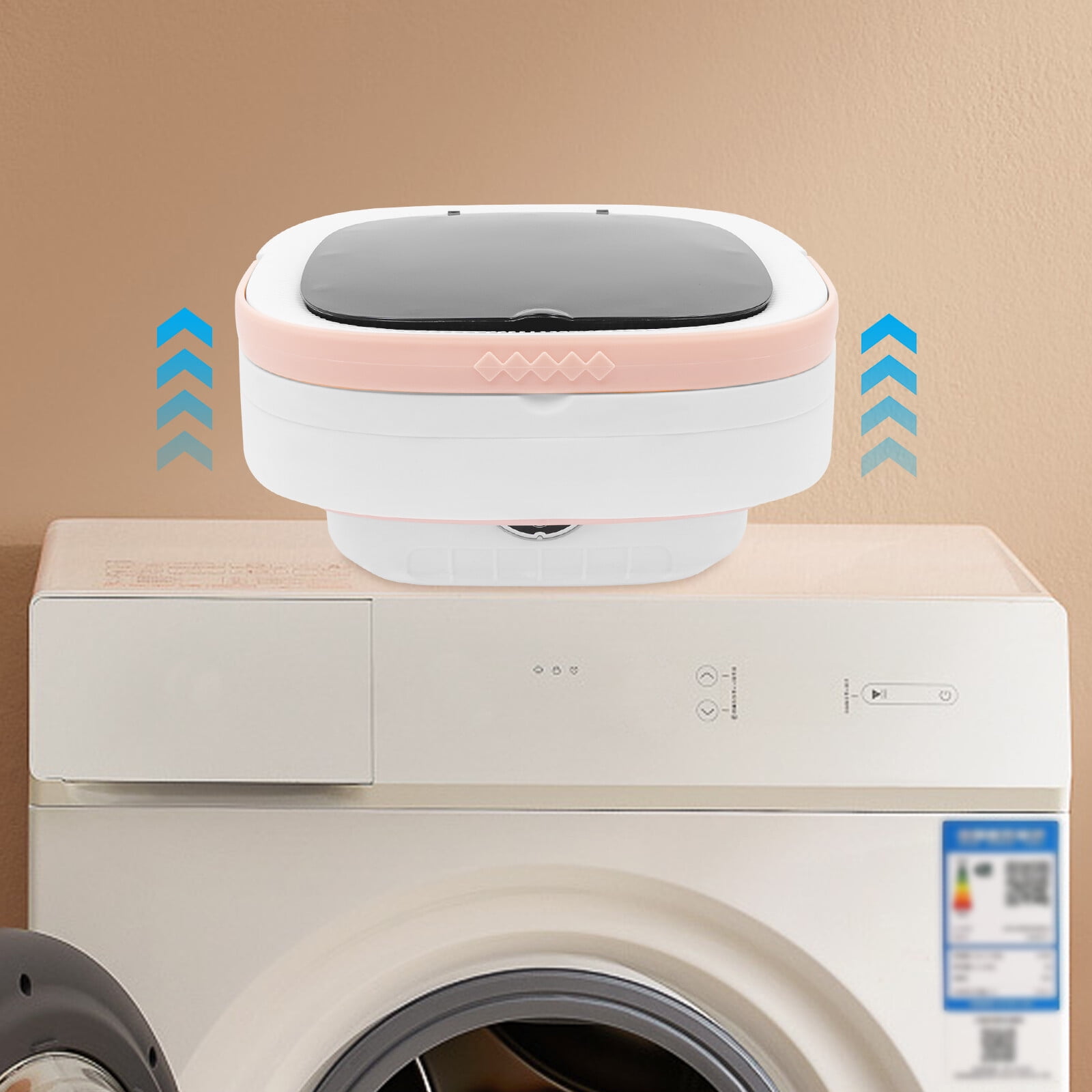 110V Modern Freestanding Portable Washing Machine Mini Foldable Washing Machine Large Capacity Pink