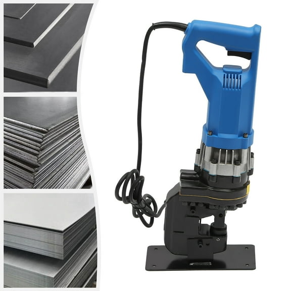 110V Portable Electric Hydraulic Hole Puncher Knockout Punch Punching Tool w/5 Set Dies