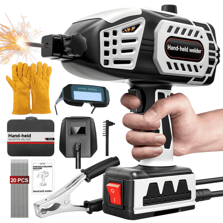 110V Portable Handheld Welding Machine, 20-120A Electric Welder Machine with IGBT Inverter 5 Variable Current Adjustment, Works with 3/32-1/8" Welding Rods (Upgraded)