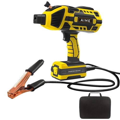 110V Portable Welding Machine with IGBT Inverter 6 Variable Current Adjustment, 20-120Amp Welding Output Portable Welder Handheld for 1/16"-1/8" Welding Rods,Beige+yellow