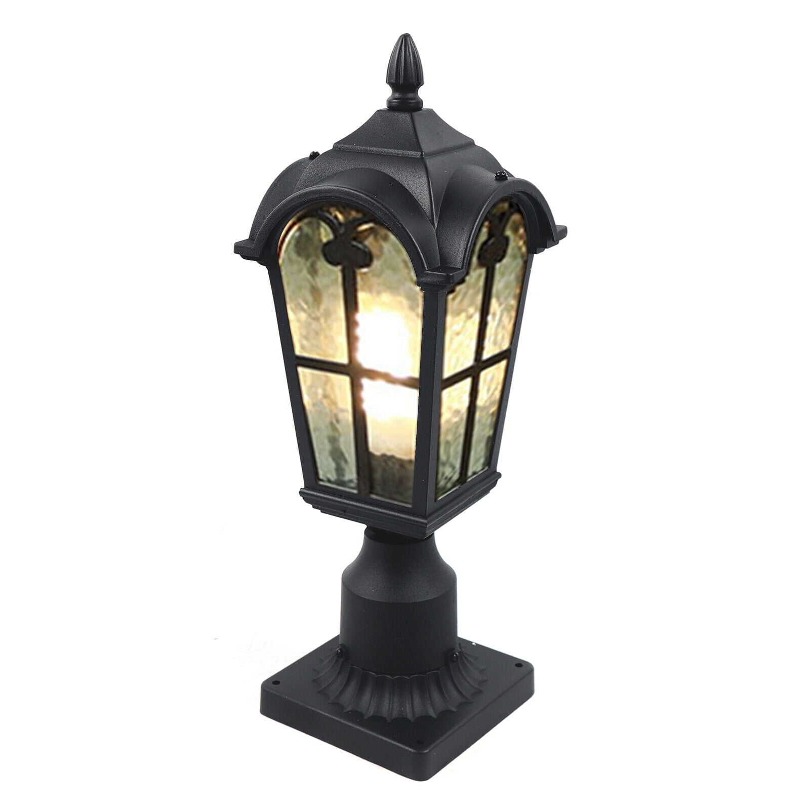 Post Pole Light Outdoor Garden Patio Driveway Yard Lantern Lamp Fixture Black