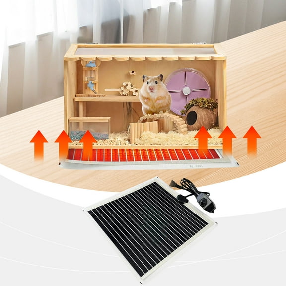 110V Reptile Heating Mat, 11.02 x 11.02 Inch Reptile Heat Pad with Adjustment Temperature, Terrarium Heat Mats, Safety Reptile Heat Mat for Turtle, Tortoise, Snakes, Lizard, Gecko, Hermit Crab