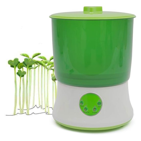 110V Seed Sprouter, 2 Layers Bean Seed Cereal Sprouts Machine Maker Homemade Automatic Seed Sprouter Power-Off Memory Function Sprouter