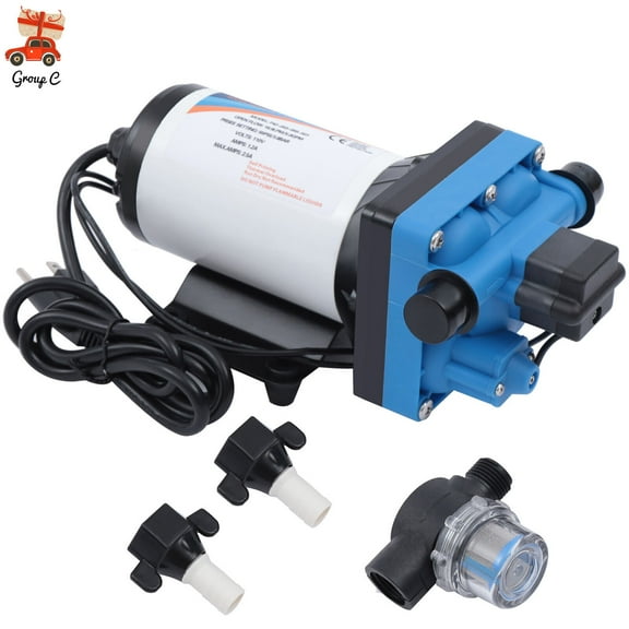 110V Self Priming Water Pressure Diaphragm Pump 55 PSI for Home/Caravan/Marine