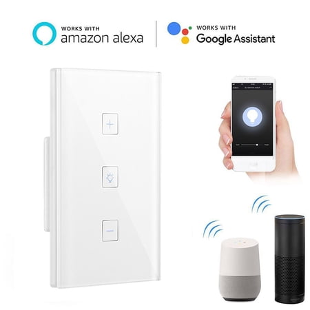 110V Smart LED Light Dimmer WiFi Wall Touch Dimming Panel Switch 1Gang